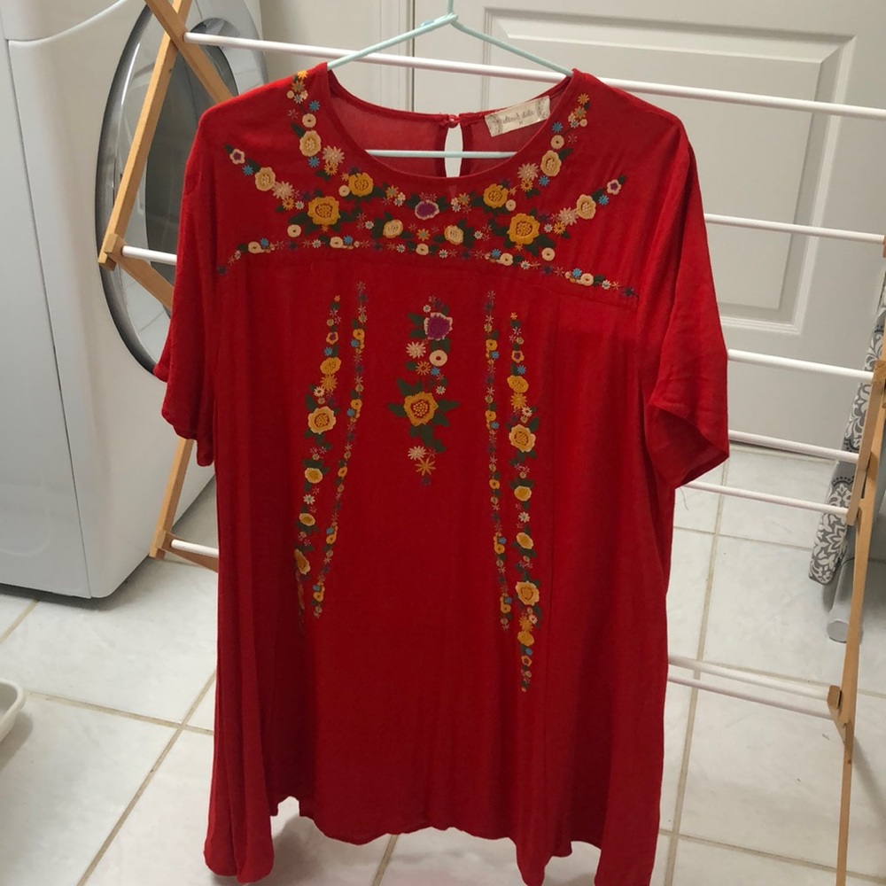 Pretty floral red dress